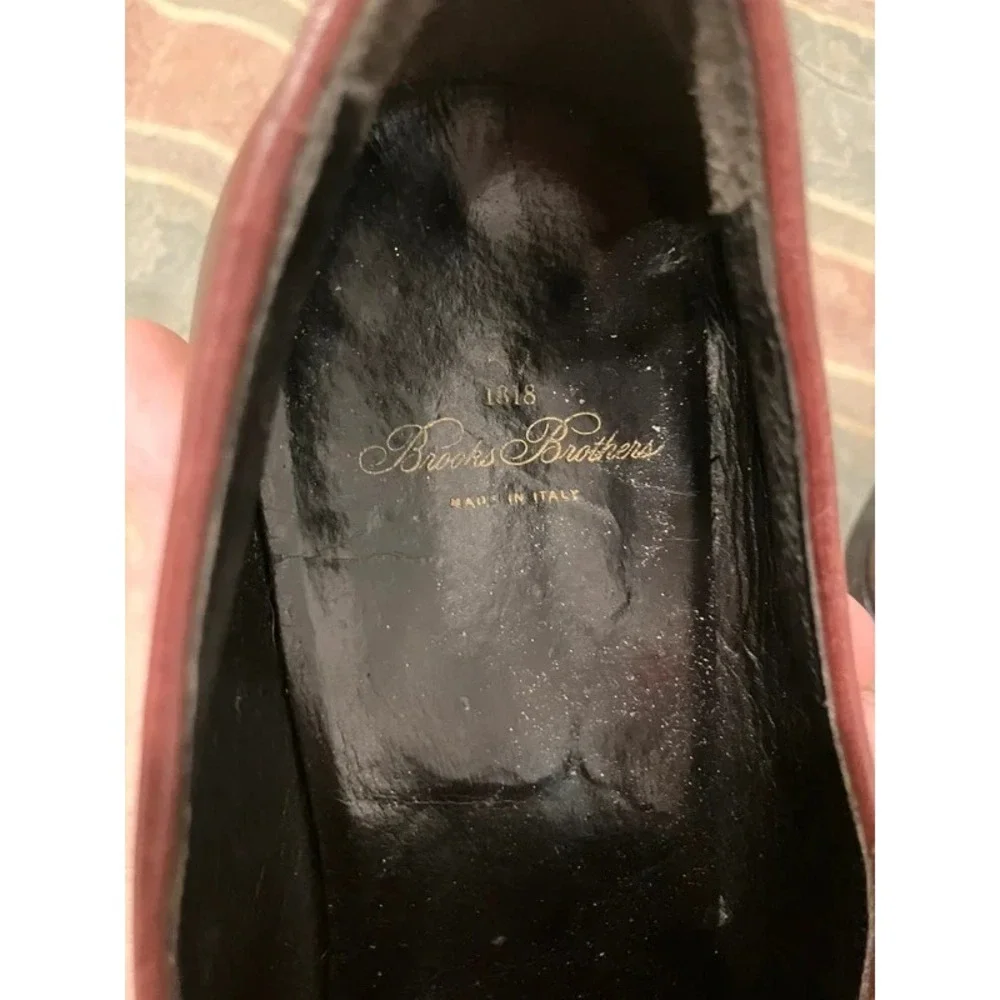 Brooks Brothers 1818 Brown Leather Penny Loafers Shoes 12 Italy Old Money Good